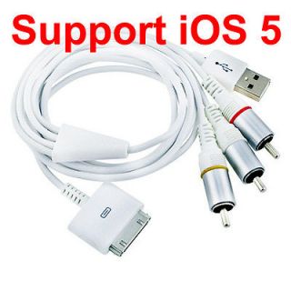 AV to TV Video Cable USB Charger for Apple iPhone 4 4S New iPad2 3 