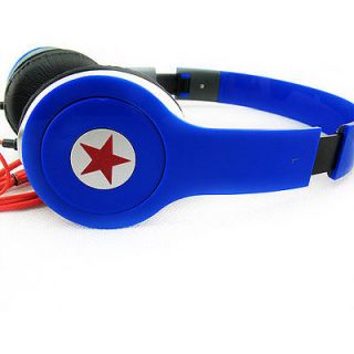   Quality Stereo Headphones Earphone Blue Headset For DJ PSP  MP4 PC