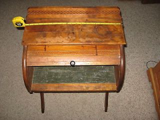   Antique (Unknown Age) Childs Wood Roll Top Desk   Solid Condition