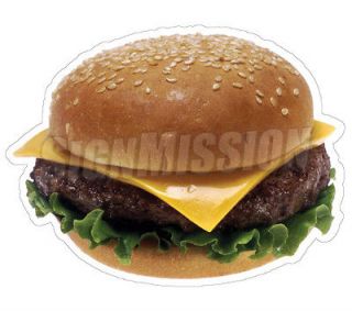 BURGER Concession Decal hamburger fast food menu sign cart trailer 