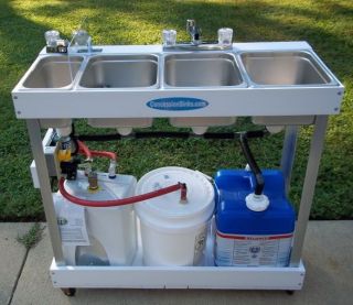 Sink Mobile Concession 3 Compartment Hot Water Large Basin, Hand 