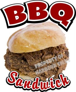 BBQ Sandwich 14 Decal Barbeque Concession Food Truck Restaurant Vinyl 
