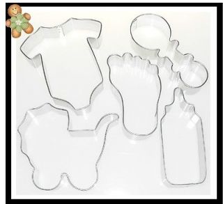  Pc Baby Onesie Foot Bottle Rattle Cookie Cutter Set NEW Shower Party