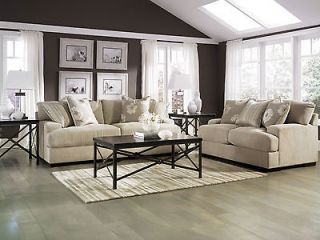   CONTEMPORARY FABRIC SOFA COUCH & LOVESEAT SET LIVING ROOM FURNITURE