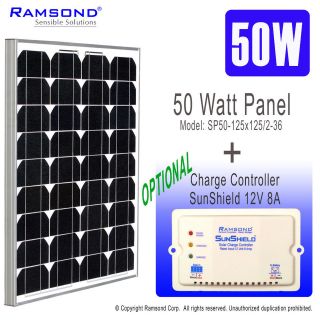   50 Watt 50W W Solar Panel Charger Charge Controller Regulator RV Kit