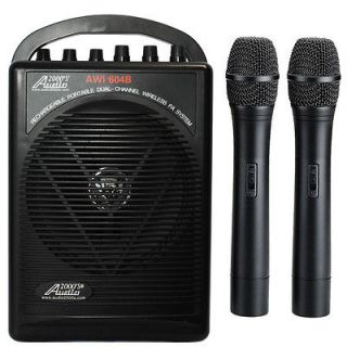   Dual Wireless Microphone Battery Powered Portable PA System 2 Handheld