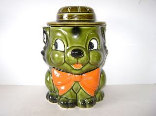 Vintage Japan Ceramic Cat Cookie Jar Tom Cat