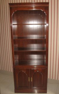 Ethan Allen Kling Cherry Lighted Bookcase China Cabinet Wall Unit 31 