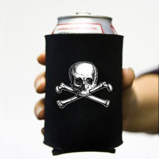 Old Skull and Bones Pirate Beer Pop Soda Can Koozie Koolie Cooler 