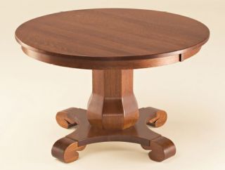   Pedestal Dining Room Table Solid Wood Traditional Furniture Round New