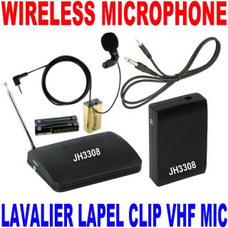 VHF Stage Wireless Lavalier Lapel Microphone System Mic FM Transmitter 
