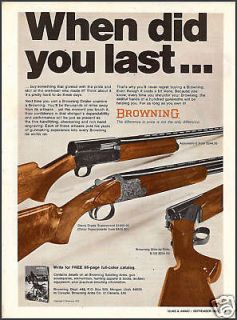 1972 BROWNING SHOTGUN AD~Auto~Diana Grade~Side by ​Side