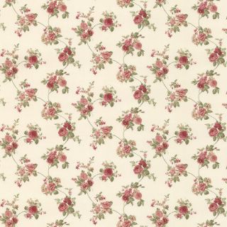 Dainty Cabbage Rose Cottage Floral Wallpaper