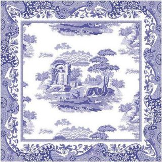 SPODE BLUE ITALIAN COTTON NAPKINS x4 (BY PIMPERNEL) NEW