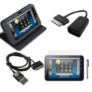 Leather Case Cover+Protector+Stylus+OTG+Sync Cable For Dell Streak 7 