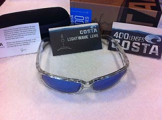 NEW Costa Del Mar Sunglasses Caballito Crystal Blue Mirror Glass 400G 