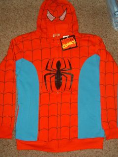 Spiderman Costume Marvel Comics Zip up Hoodie With Eye Holes Jacket 