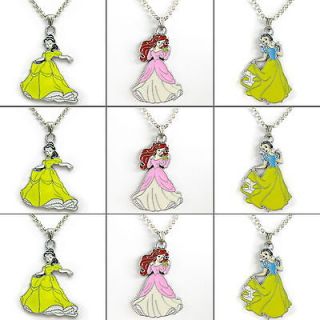   Princess Bell&Snow White&Ariel Necklace Kids Birthday Party Bag Gift