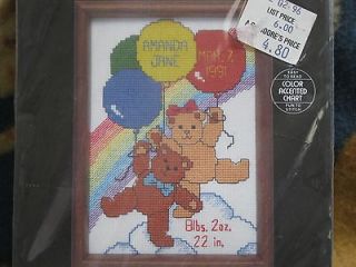 Dimensions Balloon Bears Birth Record Counted Cross Stitch Kit