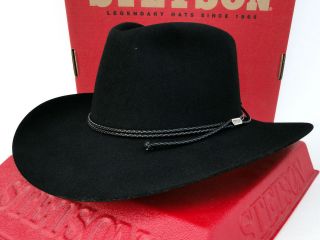 Stetson Cowboy Hat 4X Beaver Fur Black Carson Pinch