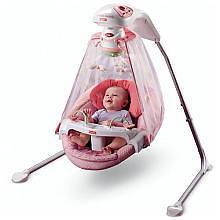 Fisher Price Papasan Cradle Swing in Butterfly Garden Pink