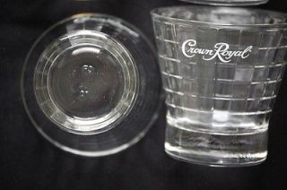 Set of 2 Crown Royal Whiskey Rocks Glasses Nice Unique Checkerboard 