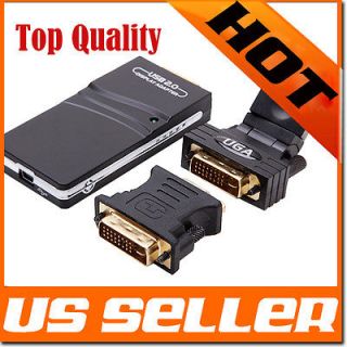 USB 2.0 To VGA/DVI/HDMI Multi Display UGA Adapter Converter Video Card 