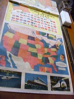   paper WALL roll DOWN School MAP 3/6 pages 2 side AD The COUNTRY HOME
