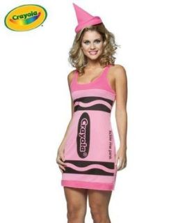 Tickle Me Pink Crayola Crayon Tank Dress Costume Womens 4   10 NEW