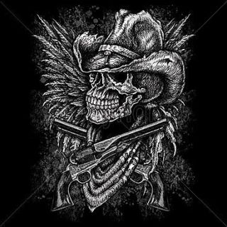Skulls T Shirt Cowboy Skull With Bandana & Hat Tee