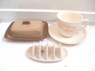   Goonhavern Toast Rack 6L With Cheese Dish & Large Cup & Saucer 7.5D