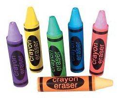 12 Crayon Erasers Parties Wholesale Favors