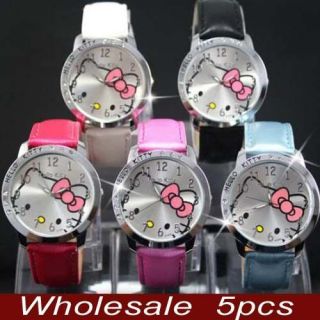   5pcs Hello Kitty Crystal Wrist Watch Clock Lot of Clock gift LK13