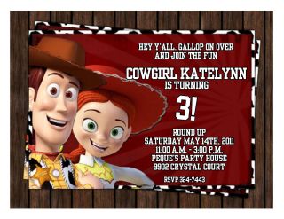 10 Toy Story Woody Jessie Personalized Invitations #5