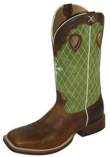   Twisted X MRSL010 Brown Ruff Stock Square Toe Western Cowboy Boots