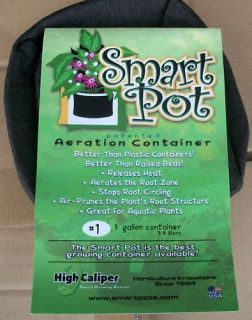Smart Pots Soft Sided Aerated Cloth Pots ~New~ 1gallon