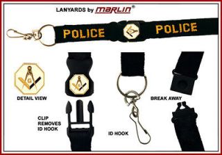 Custom Police Lanyard Gold ID Hook Clip with Mason Seal