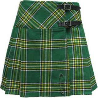 New Irish Tartan/Plaid 16.5 Mini Kilt/Minikilt Skirt With Free Pin 
