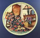 WARM RETREAT Quilt Plate COZY COUNTRY CORNERS Dog Puppy Log Cabin #2 