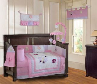 Butterfly Dreams Cute Girls Baby Crib Bedding set 9pc