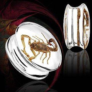 Double Flare Ear Plugs   Scorpion, Beetle, Spider, 16mm ,18mm , 20mm 