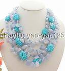 Designer Turquoise Crystal Agate Long Necklace