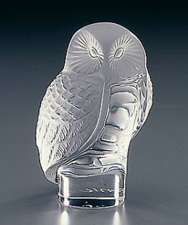 Vintage Lalique Owl~Chouette~Paperweight~Figurine~Mint