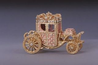   pink carriage trinket box by Keren Kopal Swarovski Crystal Jewelry box