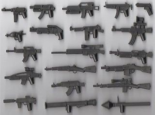   GUNS GUNMETAL GREY WEAPONS CUSTOM 20 PIECES FOR MINIFIG COD WW2 NEW