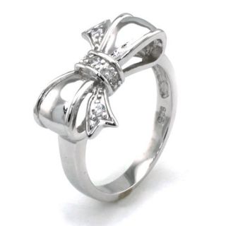 Tioneer Sterling Silver Cubic Zirconia Infinity Bow Ring