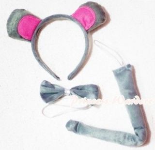 XMAS Party Animal Costume Cosplay Dumbo Elephant 3PC Set Headband,Tie 