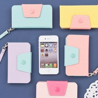 For Apple iPhone4/4S Skin Cover Card Pocket Wallet_Ardium Pastel Phone 