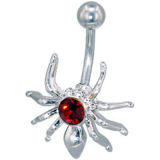 PUGSTER BEAUTY RED CRYSTAL SPIDER FASHION CUTE BELLY BUTTON RING O95