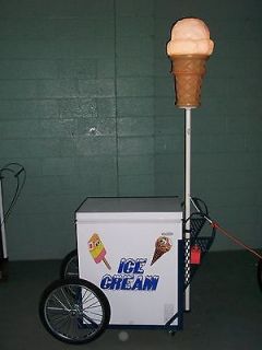 New Ice Cream Push Cart w/Cone Light & Graphics Sell Ice Cream or Rent 